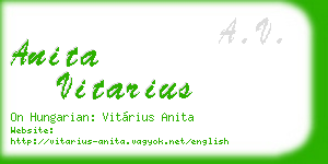 anita vitarius business card