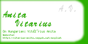 anita vitarius business card